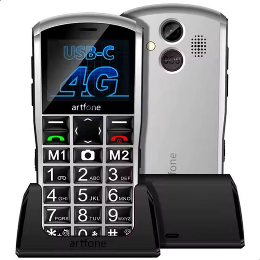 Artfone A400 Senior Phone, Large Buttons, SOS Button, Charging Dock, Loud Volume, Easy Mobile Phone