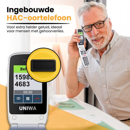UNIWA V202T Senior Phone, Large Buttons, SOS Button, Charging Dock, Loud Volume, 4G Easy Mobile Phone