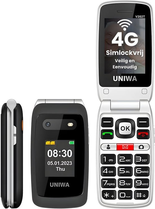 UNIWA V202T Senior Phone, Large Buttons, SOS Button, Charging Dock, Loud Volume, 4G Easy Mobile Phone