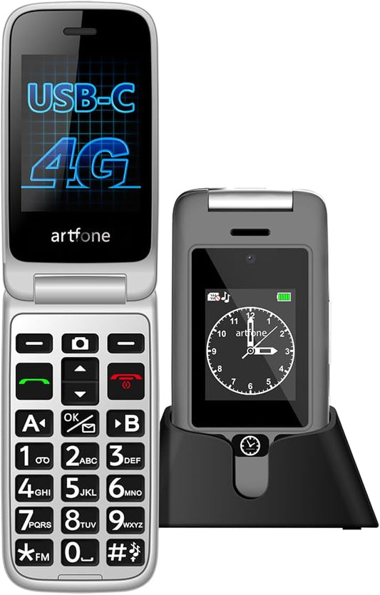 Artfone G6 Senior Phone, Large Buttons, SOS Button, Charging Dock, Loud Volume, Easy Mobile Phone