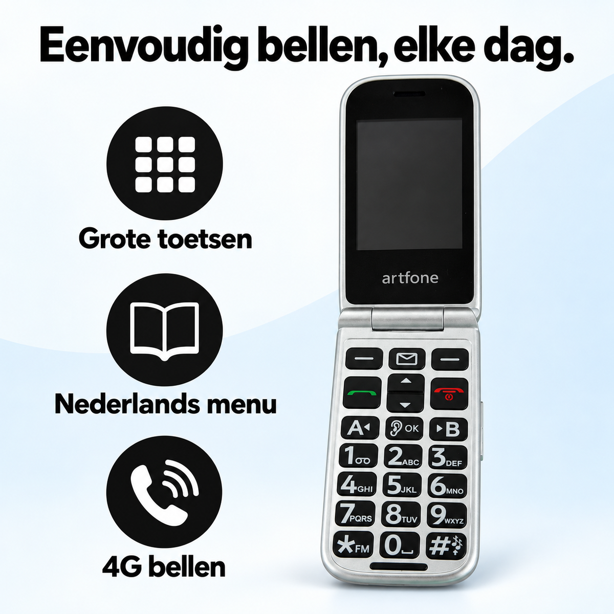 Artfone F30 met fysieke toetsen voor dagelijks bellen