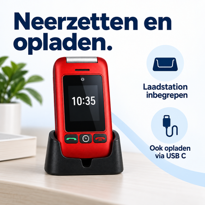 Rode Artfone G6 in het laadstation