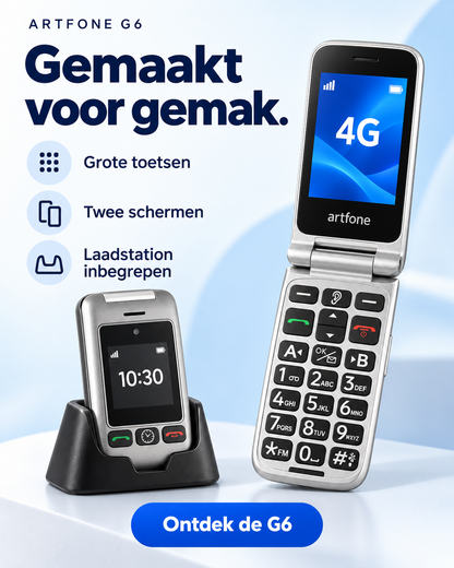 Artfone G6 met twee schermen en grote toetsen