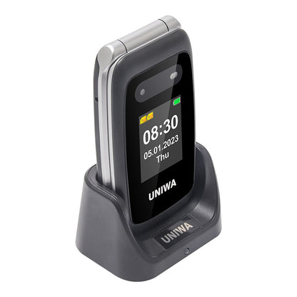 UNIWA V202T in zwart in het laadstation